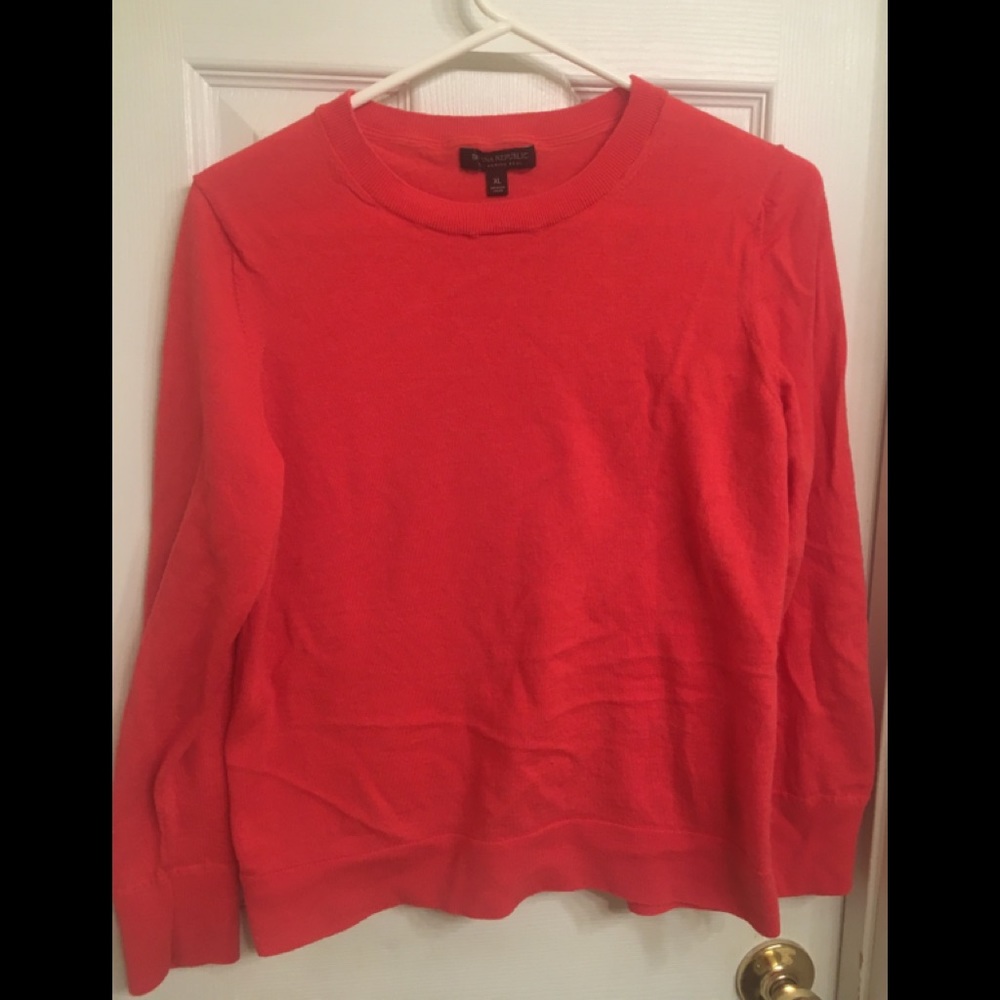 Banana Republic orange merino wool sweater, XL.